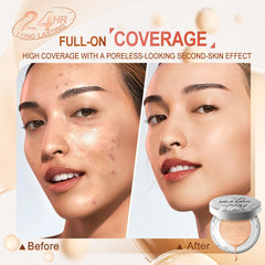SACE LADY Oil Control BB Cushion Foundation, Full Coverage Long Lasting Ultra Matte BB Foundation Makeup Covers Face Blemishes Evens Skin Tone Face Cosmetics, 0.42Oz (#04, 0.42Oz)