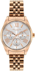 Lee Cooper Women's VX3JE1 Movement Watch, Multi Function Display and Metal Strap - LC07811.430, Rose Gold