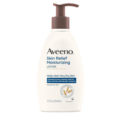Aveeno Skin Relief Moisturizing Lotion for Very Dry, Itchy Skin with Soothing Triple Oat & Shea Butter Formula, Fragrance Free