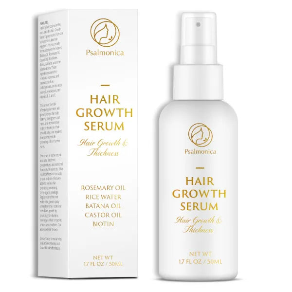 Psalmonica Hair Growth Serum Rosemary Batana Castor Oil Rice Water Biotin Hair Oils for Hair Growth Hair Growth Thickening Product Hair Loss Treatments for Women Men 50 ML