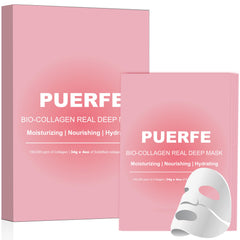 Puerfe Collagen Face Mask, Hydrating Overnight Hydrogel Mask, Pore Minimizing, Elasticity Improvement- 4 Pcs