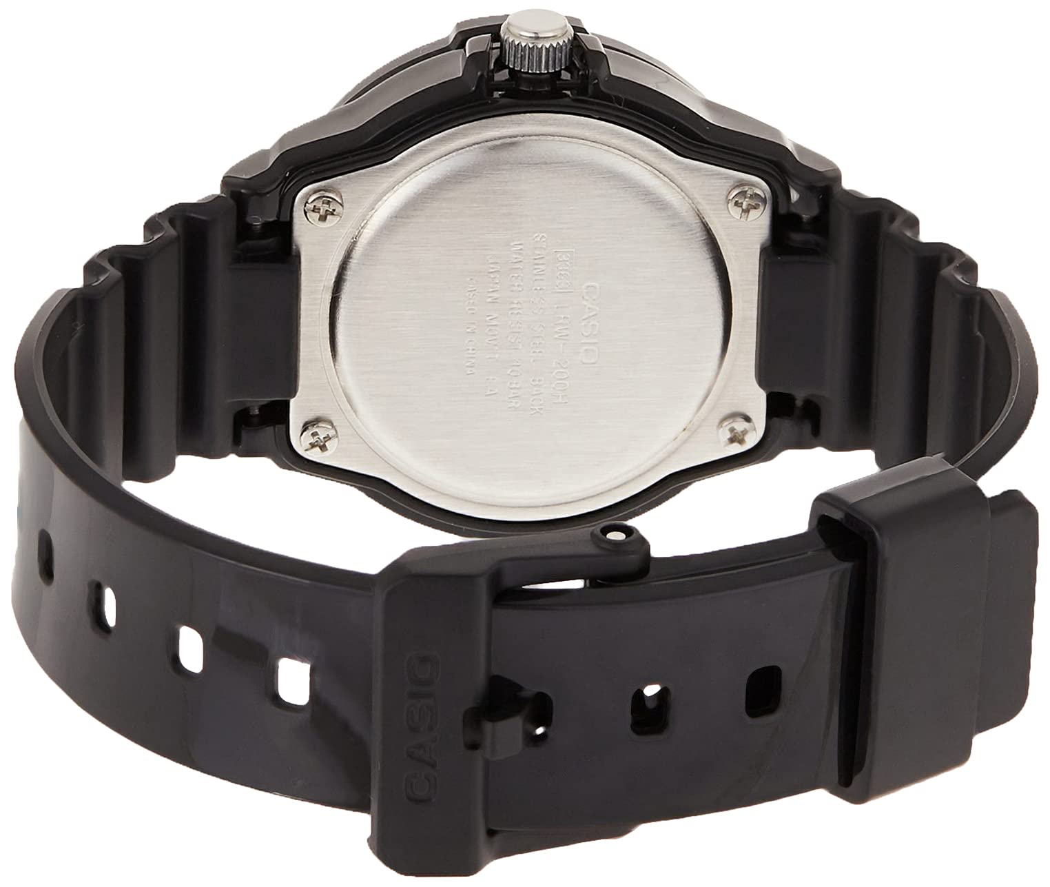 Casio Womens Quartz Watch, Analog Display and Resin Strap Black/White