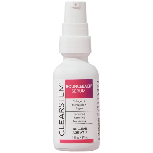 CLEARSTEM BOUNCEBACK Radiant Facial Serum - Peptide Serum for Hydration & Smooth-Looking Skin with Tri-Peptides and Mango Fruit Extracts - Lightweight Formula for Softer and Balanced-Looking Skin