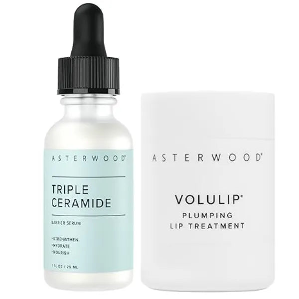 Asterwood Triple Ceramide Serum 1 oz + Hyaluronic Acid Lip Treatment
