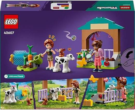 LEGO Friends Autumn’s Baby Cow Shed, Farm Animal Toy Playset for 5 Plus Year Old Girls, Boys & Kids, with 2 Mini-Doll Characters, Calf and Bunny Rabit Figures 42607