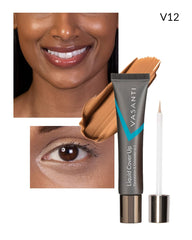 Oil-Free Foundation & Concealer in 1 (V12) by VASANTI - Liquid Cover-Up - Get Incredible Coverage with Featherlight Finish Now!