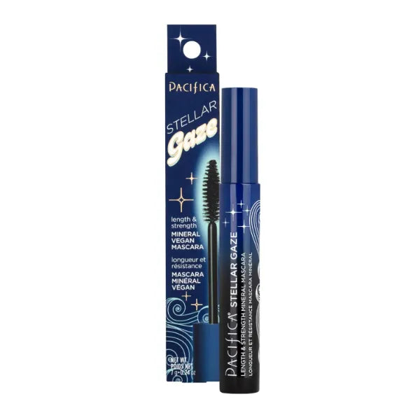 Pacifica Stellar Gaze Mascara (Supernova Black, Glass Vial) – Length & Strength Formula with Coconut & Vitamin B, Sustainable Packaging, Vegan
