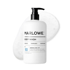 MARLOWE. No. 103 Body Wash 16 oz Pump, Original Sage + Fir, Energizing & Refreshing Shower Gel with Willow Bark & Green Tea Extracts, Cleanses, Moisturizes, Smooths & Nourishes, Fresh Pine & Agarwood Scent
