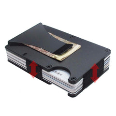 Metal Credit Card Holder Travel Mini RFID Wallet Men Card Case Porte Carte Male Money Clip Black