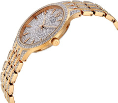 Bulova Crystal Pave 3-Hand Quartz Slim Case Watch - Gold Tone