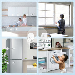 ELECDON Window Safety Locks Self Adhesive Window Restrictors for UPVC No Drilling Window Locks Child Safety Pet Window Restrictor Kids Window Safety Restrictors Password for Childproof White 1 Pack