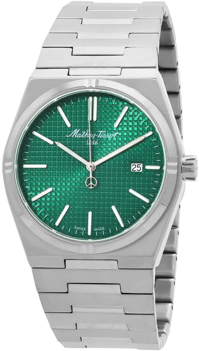 Mathey-Tissot Zoltan Quartz Diamond Green Dial Men's Watch H117AV - Silver-tone