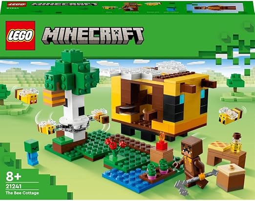 LEGO 21241 Minecraft The Bee Cottage Construction Toy with Buildable House, Farm, Baby Zombie and Animal Figures, Birthday Gift Idea for Boys and Girls