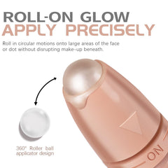 MAKINGTEC Liquid Highlighter, Highlighter Makeup, Roll on Liquid Highlighter for Face,Natural Lightweight Dewy Glow Glotion Makeup,Long-lasting Shimmer Glow Skin Illuminator Makeup for Face & Body