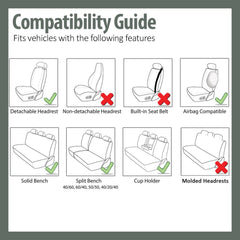 FH Group Car Seat Covers Full Set 3D Air Mesh - Universal Fit, Automotive Seat Covers, Low Back Front Seat Covers, Airbag Compatible, Split Bench Rear Seat, Washable Car Seat Cover for SUV, Sedan Gray