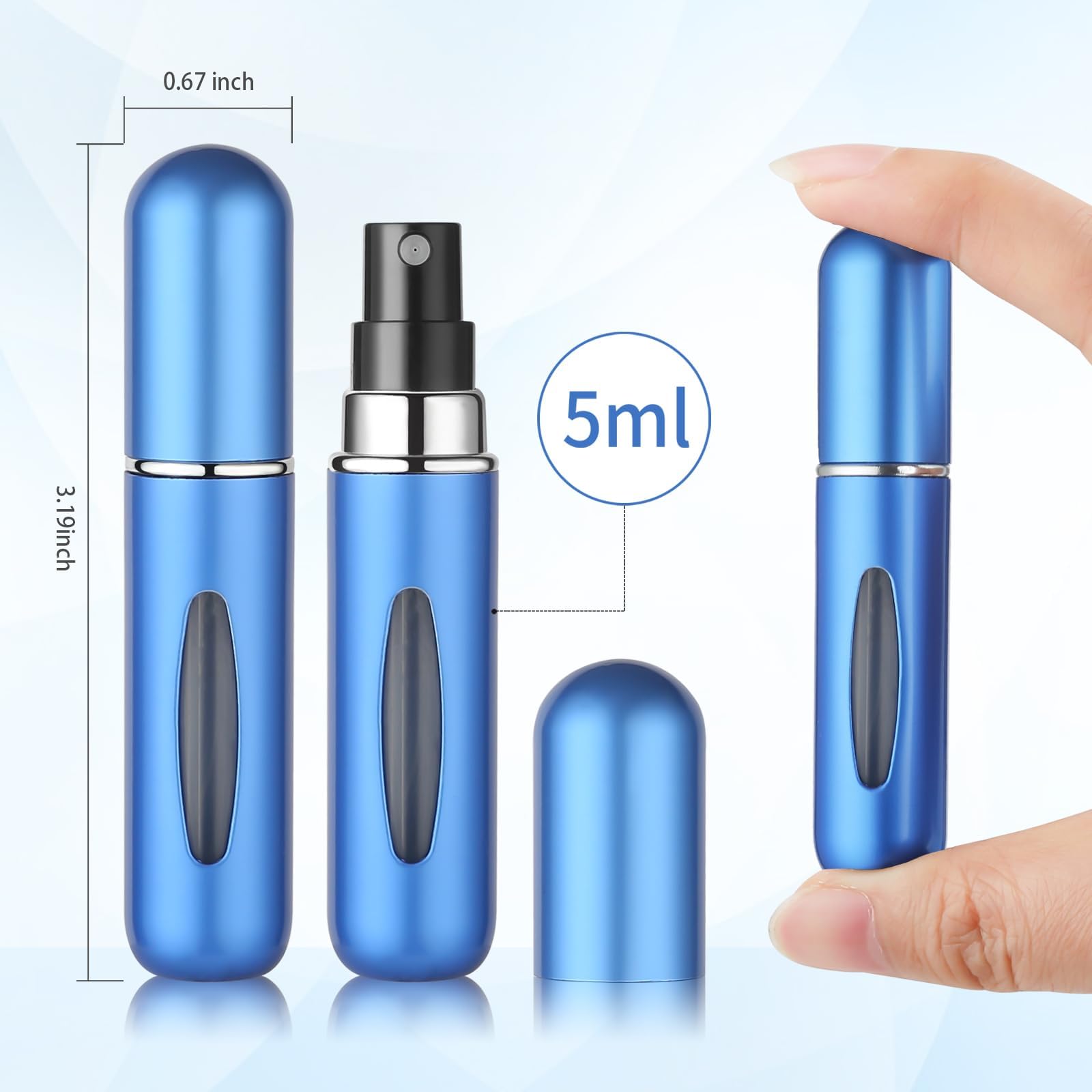 Perfume Atomiser Refillable 4 Pcs Travel Bottle Mini 5ML Atomizer Spray Portable Empty Fragrance Container for Aftershave Holiday and Night Out