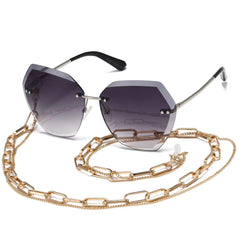 AEVOGUE Sunglasses For Women Oversized Rimless Diamond Cutting Lens Sun Glasses AE0534