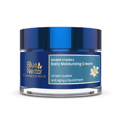 Blue Nectar Anti Aging Cream for Women for Wrinkles & Fine Lines with Plant Based Vitamin C & Vitamin E (14 Herbs, 50g)