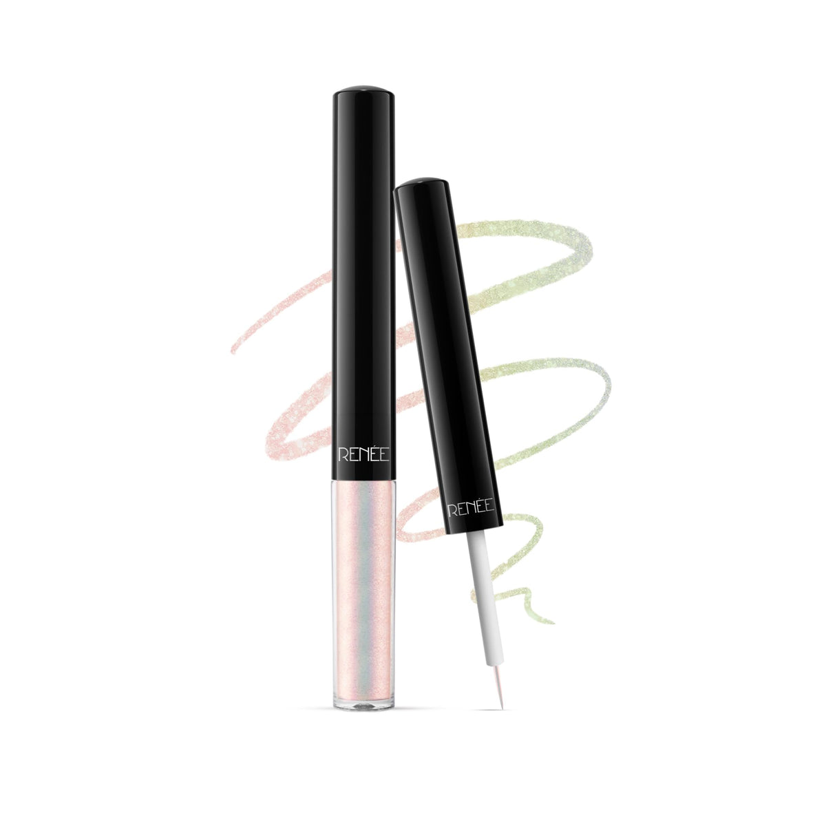 RENEE Holographic Liquid Eyeliner - Swan, Smudge-Proof & Long-Lasting, Easy Glide & Quick-Drying Formula with Monochrome Effect, Intense Color Pay-Off