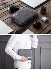 Electronics Travel Bag Organizer - Portable USB Cords Organizer Bag - Storage Bag for Cables, Power Bank, Hard Disk - Pasit Waterproof - Cable Organizer Bag for Electronic Accessories - Blue