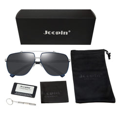 Joopin Classic Rectangle Sunglasses Shades for Men, Metal Sun Glasses Polarized UV Protection