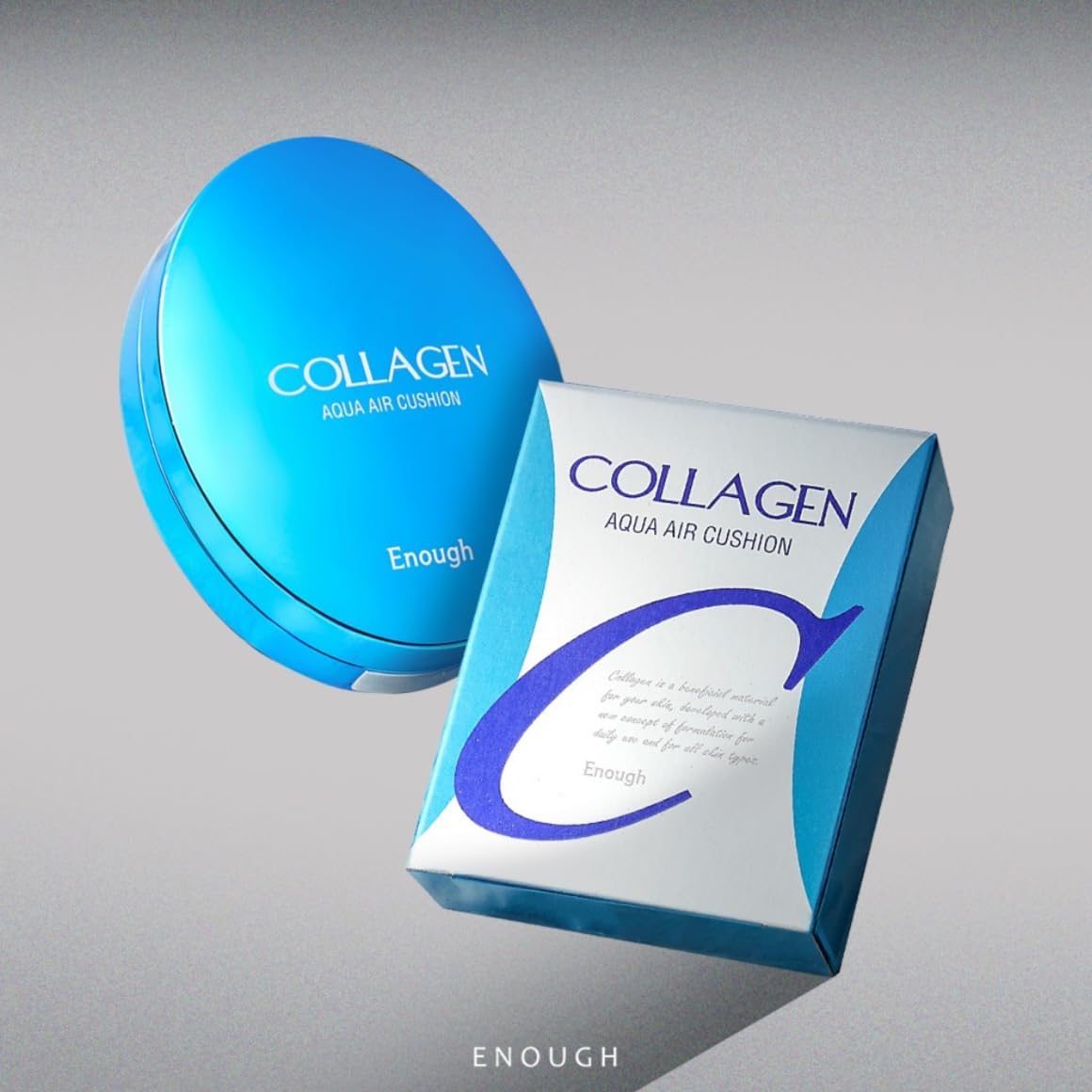 Enough Collagen Aqua Air Cushion 0.53 oz (15g) - Hydrating Foundation with SPF50, Dewy Finish, and Collagen Boost - Korean Beauty Essential for Radiant Skin (#13 - Light Beige)
