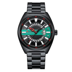 CURREN Men's Quartz Sports Brand Luxury Business Waterproof Automatic Date Stainless - BLACK