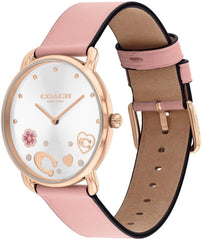 COACH WOMEN'S SILVER WHITE DIAL BLUSH CALFSKIN STRAP WATCH - 14504295