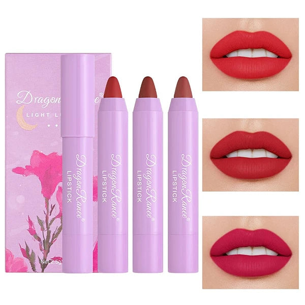 MYUANGO Moisturizing Matte Lip Crayon Color Lipstick Set 3Pcs (Set B)