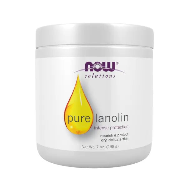 NOW Foods Solutions, Pure Lanolin, Wind and Harsh Environment Skin Protectant, Thick Jelly, For Rough Dry Skin, 7-Ounce