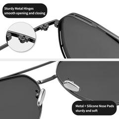 Joopin Sunglasses for Men Women, Polarized Classic Sun Glasses Metal Frame Nylon Lenses UV400 Protection