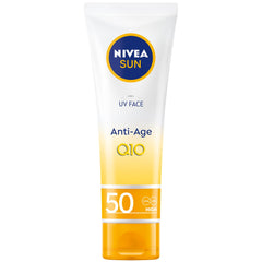 NIVEA SUN Face Cream, UV Anti-Age, SPF 50, Tube 50ml