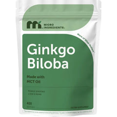Micro Ingredients Ginkgo Biloba 120 mg Per Serving, 400 Softgels | 3-in-1 with Panax Ginseng & Lion’s Mane | Herbal Mushroom Blend | Made with MCT Oil | Non-GMO