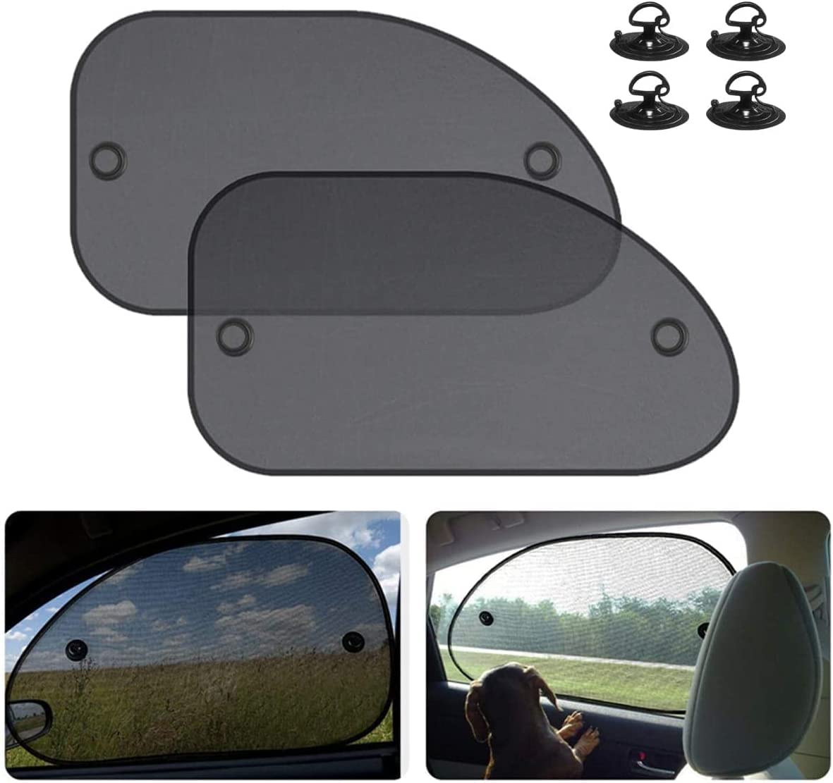 Car Window Sunshades, Side Window Sunshades, Cling Sunshade, for Car Windows, Sun, Glare, and UV Rays Protection for Your Child - Baby Side Window Car Sun Shades, 2 Pack Universal