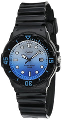 Casio Womens Quartz Watch, Analog Display and Resin Strap Black/Blue White