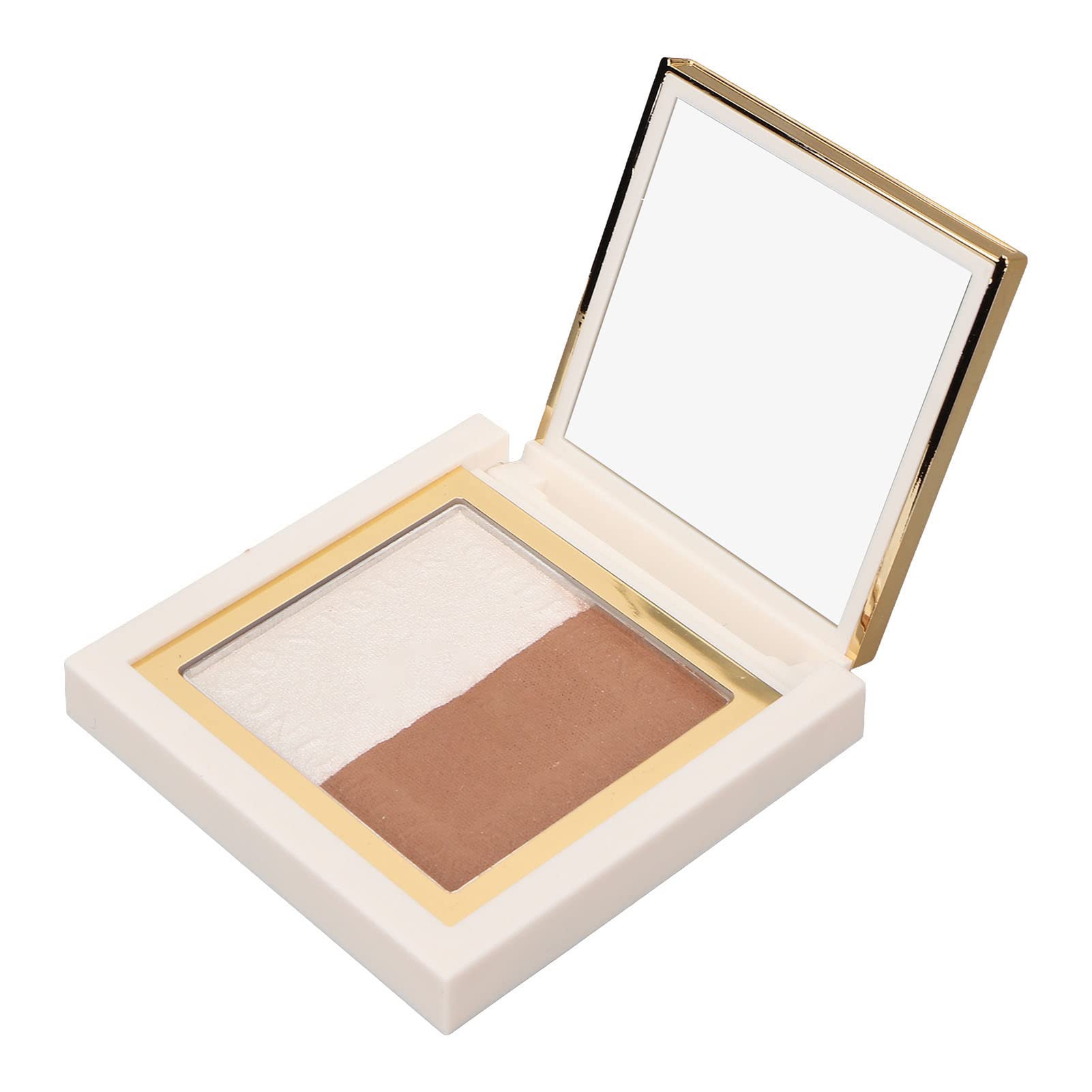 Highlighter,Face Bronzing Powder Delicate and Lasting Makeup Professional Portable Women Dual Color Makeup Bronzer Powder Cosmetics 0.4oz