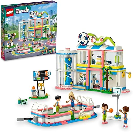 LEGO 41744 Friends Sports Centre Building Toy with Football, Basketball and Tennis Games To Play plus Climbing Wall and 4 Mini-Dolls, Heartlake City Gift for Kids Age 8 Plus