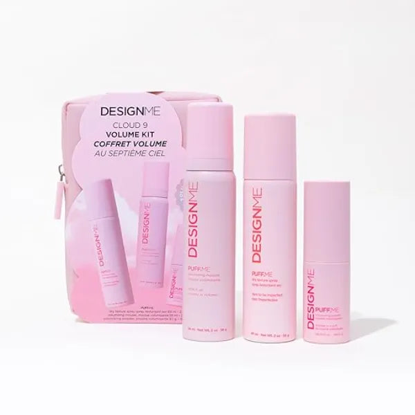 DESIGNME Cloud 9 Volume Kit | Hair Mousse, Dry Texture Spray & Volumizing Powder | Boosts Volume, Adds Fullness & Long-Lasting Body for All Hair Types