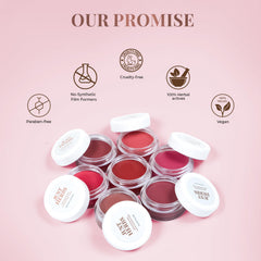 Just Herbs Ayurvedic, Natural Lip & Cheek Tint, Blush For Women SLS, Chemical & Paraben Free 06 Pink ForeverCreamy Matte, Multi, 4 g (Pack of 1)