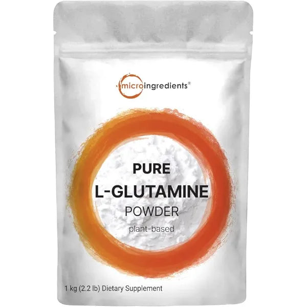 Micro Ingredients Pure L-Glutamine Powder, 2.2lbs (1kg) | Free Form Amino Acid | Unflavored Glutamine Supplement | Non-GMO, Vegan Friendly