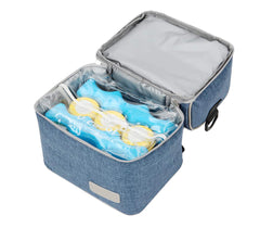 Meichoon Breast Milk Baby Bottle Cooler Bag/Waterproof Baby Milk Bag Freezer/Mommy Travel Backpack/Portable Thermal Insulated Lunch Box for Women Men Large Capacity Handbag (Blue)