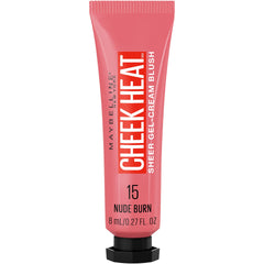 Maybelline Cheek Heat Gel-Cream Blush, lightweight, Breathable Feel, Sheer Flush Of Color, Natural-Looking, Dewy Finish, Oil-Free, Face Makeup, Nude Burn, 0.27 Fl Oz