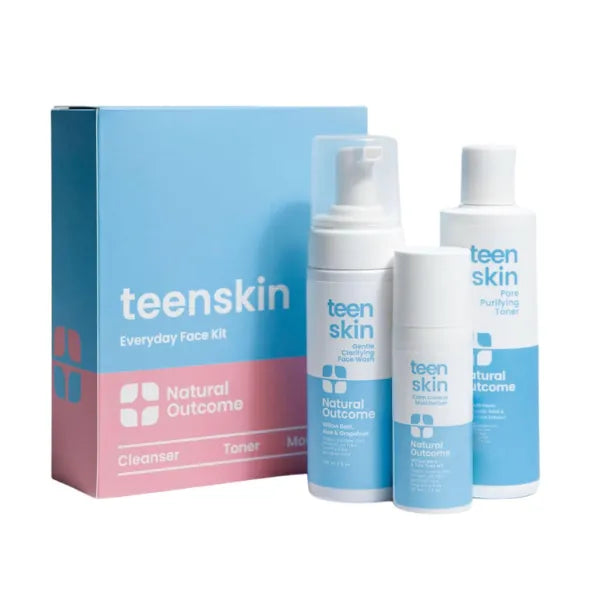 Natural Outcome Teen Skin Care Kit 3-Step | Acne Face Wash Skin Care Regimen | Teen Skin Face Wash, Toner, & Moisturizer | Perfect for Teens Preteens & Kids Looking to Prevent Acne | 3 Pc Kit by Natural Outcome