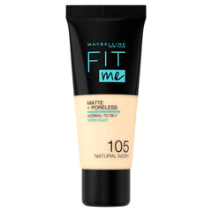 Maybelline Fit Me Matte & Poreless Foundation, 105 Natural Ivory, 30 ml