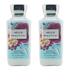 Bath & Body Works Super Smooth Body Lotion Sets Gift For Women 8 Oz -2 Pack (Hello Beautiful)