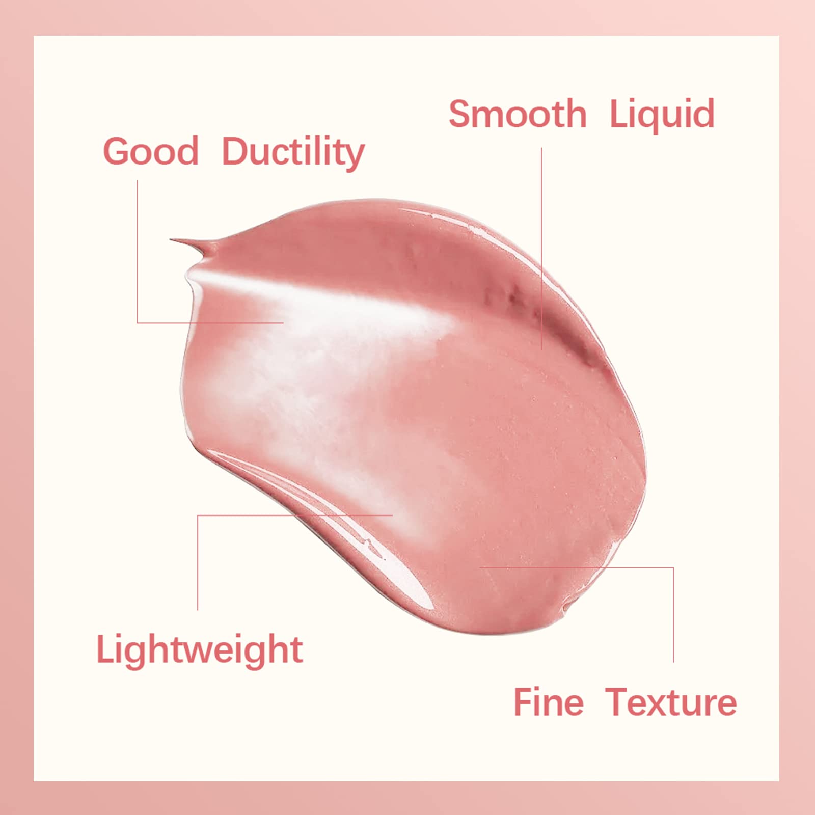 Erinde Liquid Blush Waterproof, milk jelly blush, Contouring cream blush,cream blush Long-Lasting, blush on With brush head,Soft Velvet Silk Texture,Improves Complexion,High-Pigment Colour 01#