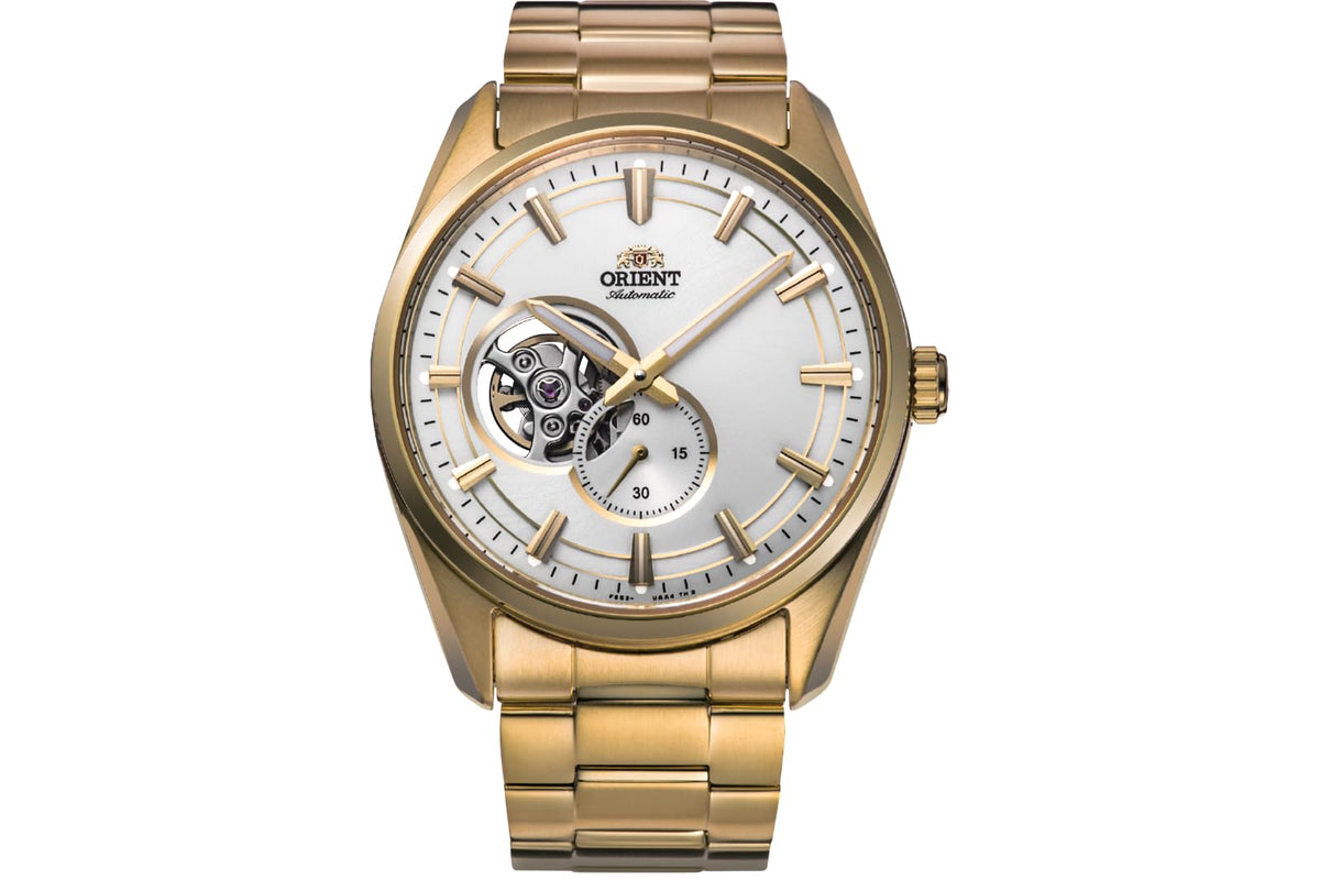 Orient Automatic/Hand-Winding Semi-Skeleton Dress Watch with Sapphire Crystal