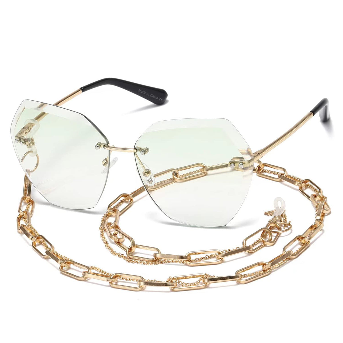 AEVOGUE Sunglasses For Women Oversized Rimless Diamond Cutting Lens Sun Glasses AE0534