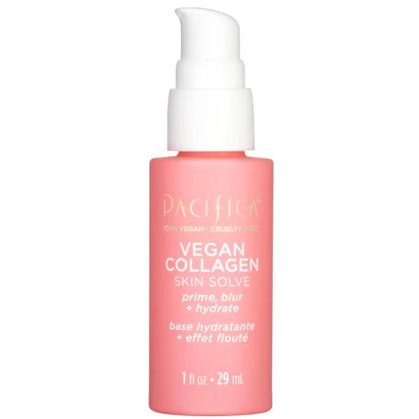 Pacifica Vegan Collagen Skin Solve Primer – 3-in-1 Face Primer that Primes, Blurs & Hydrates, Skincare-Infused Formula with Collagen Peptides, Hyaluronic Acid & Caffeine for Smooth Radiant Skin