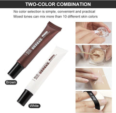 MAKINGTEC Waterproof Scar Concealer Hiding Spots Birthmarks Makeup Cover Cream Set with Waterproof and Sweatproof, 2Pcs for Cover Up Age Spots, Bruises, Makeup Cream Set